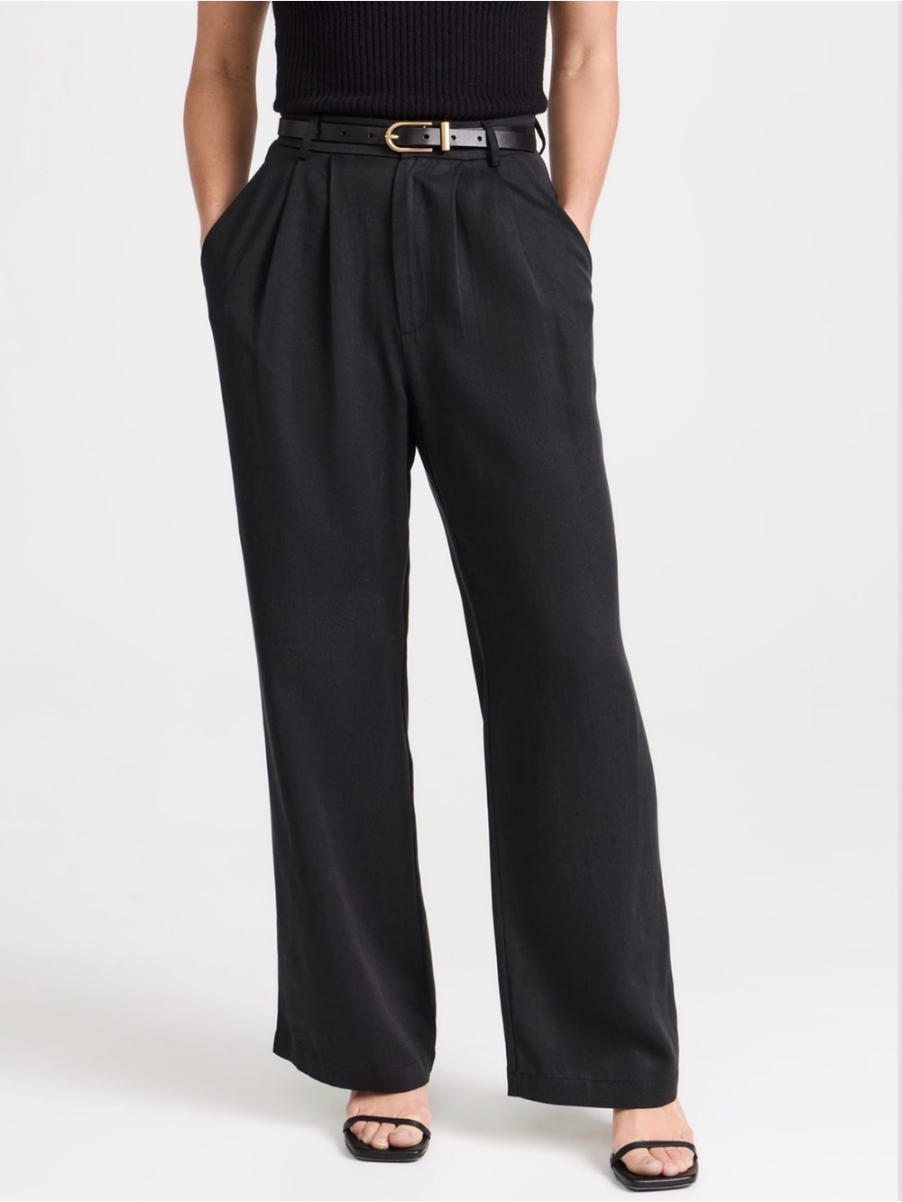 Reformation Mason Black Wide Leg Pants size 10